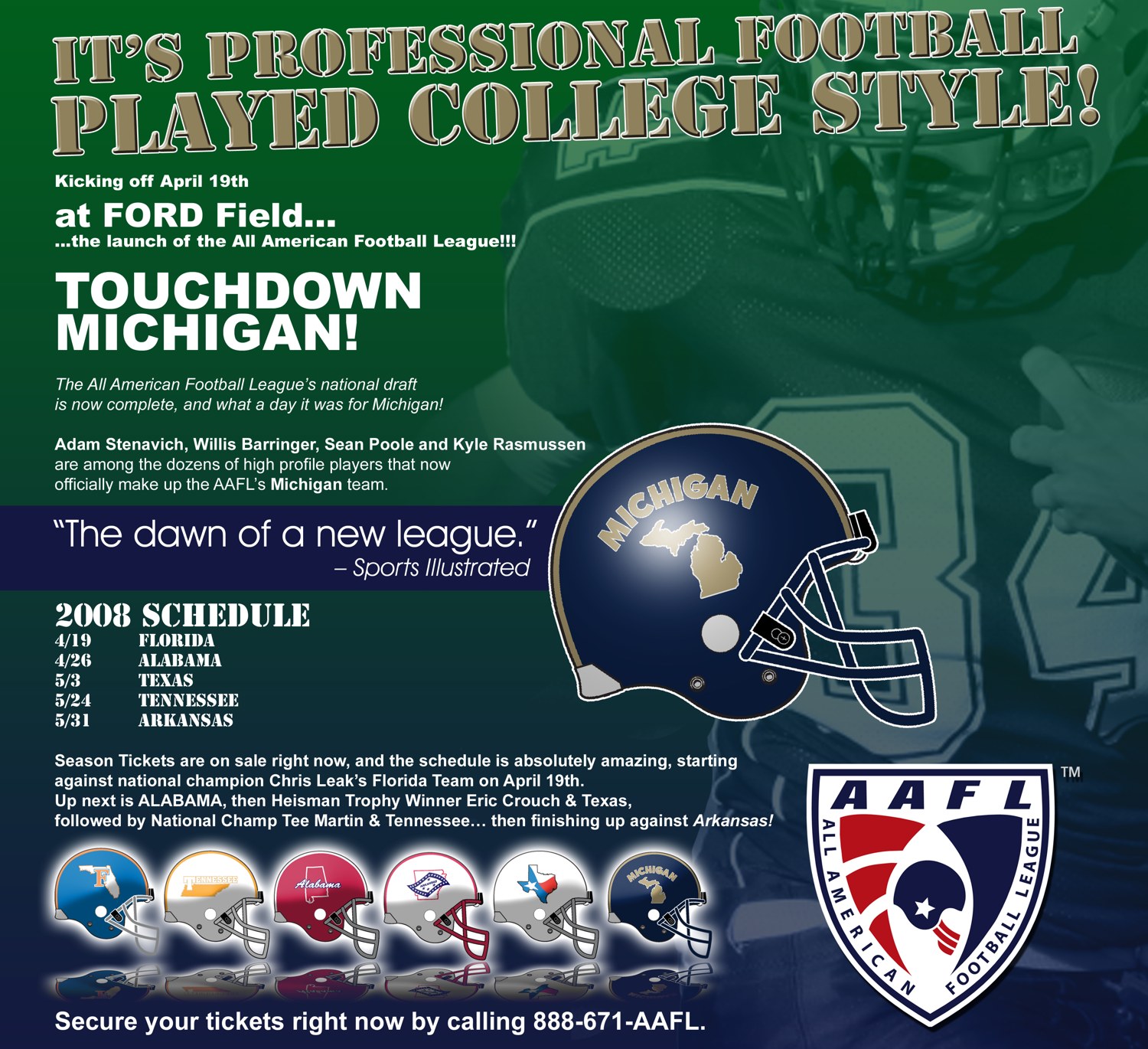 All American Football League · advertising