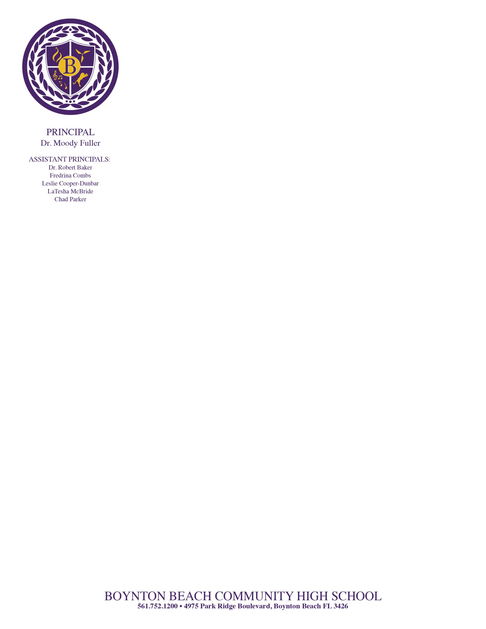 Boynton Beach Community High School · Letterhead design