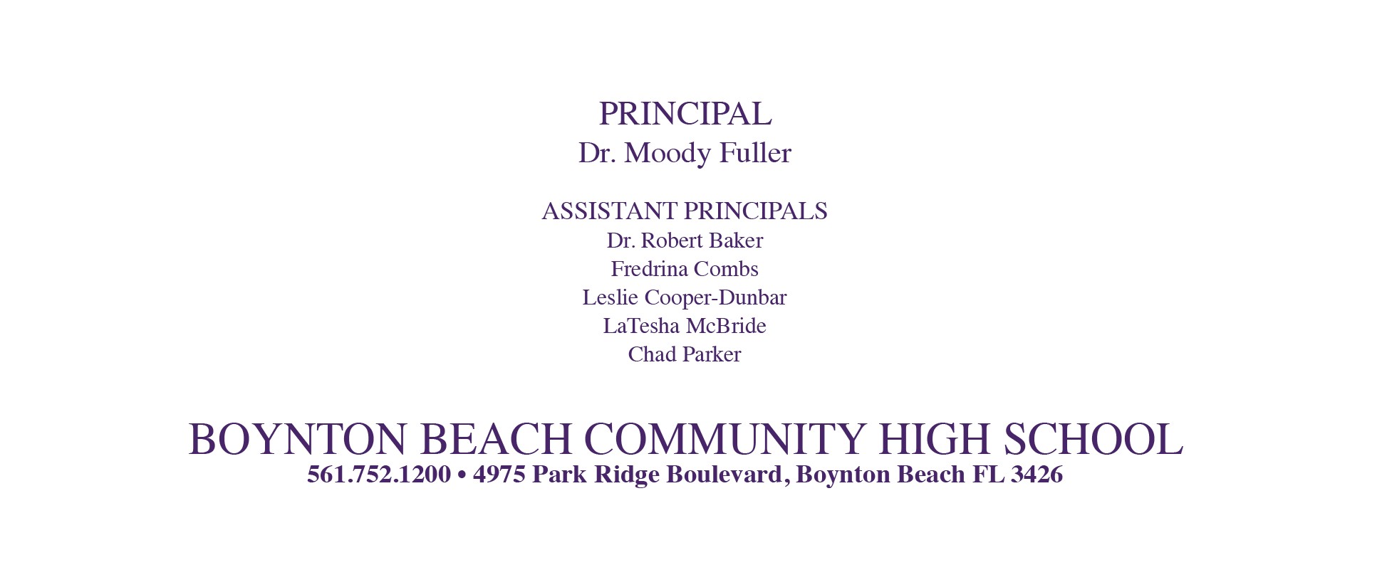 Boynton Beach Community High School · Text
